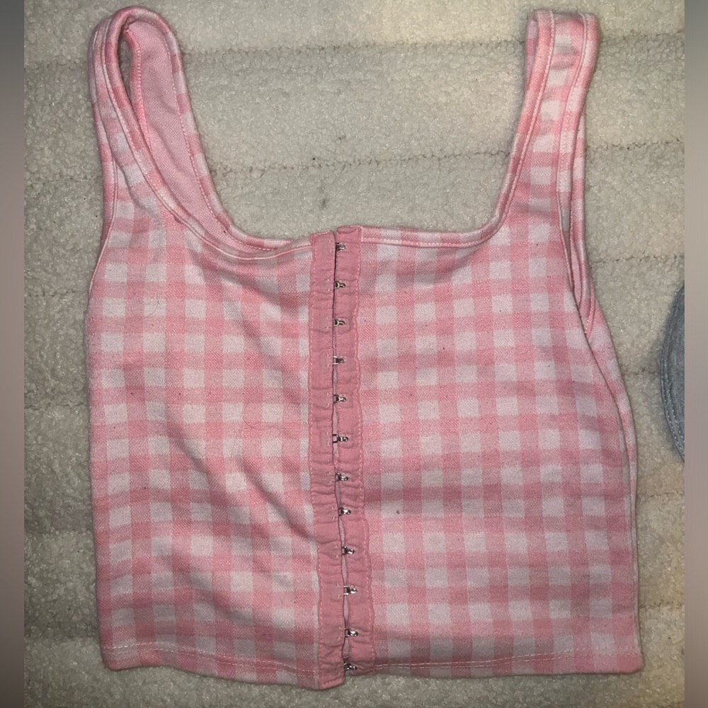 Pink checkered tank top